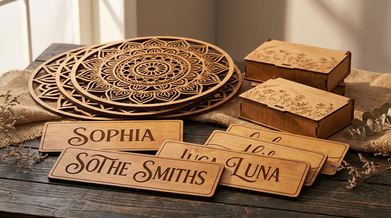 Corte e gravação a laser em MDF — painel decorativo mandala