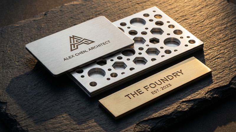 Gravação a laser em metal — placas de identificação em aço inox em Olinda